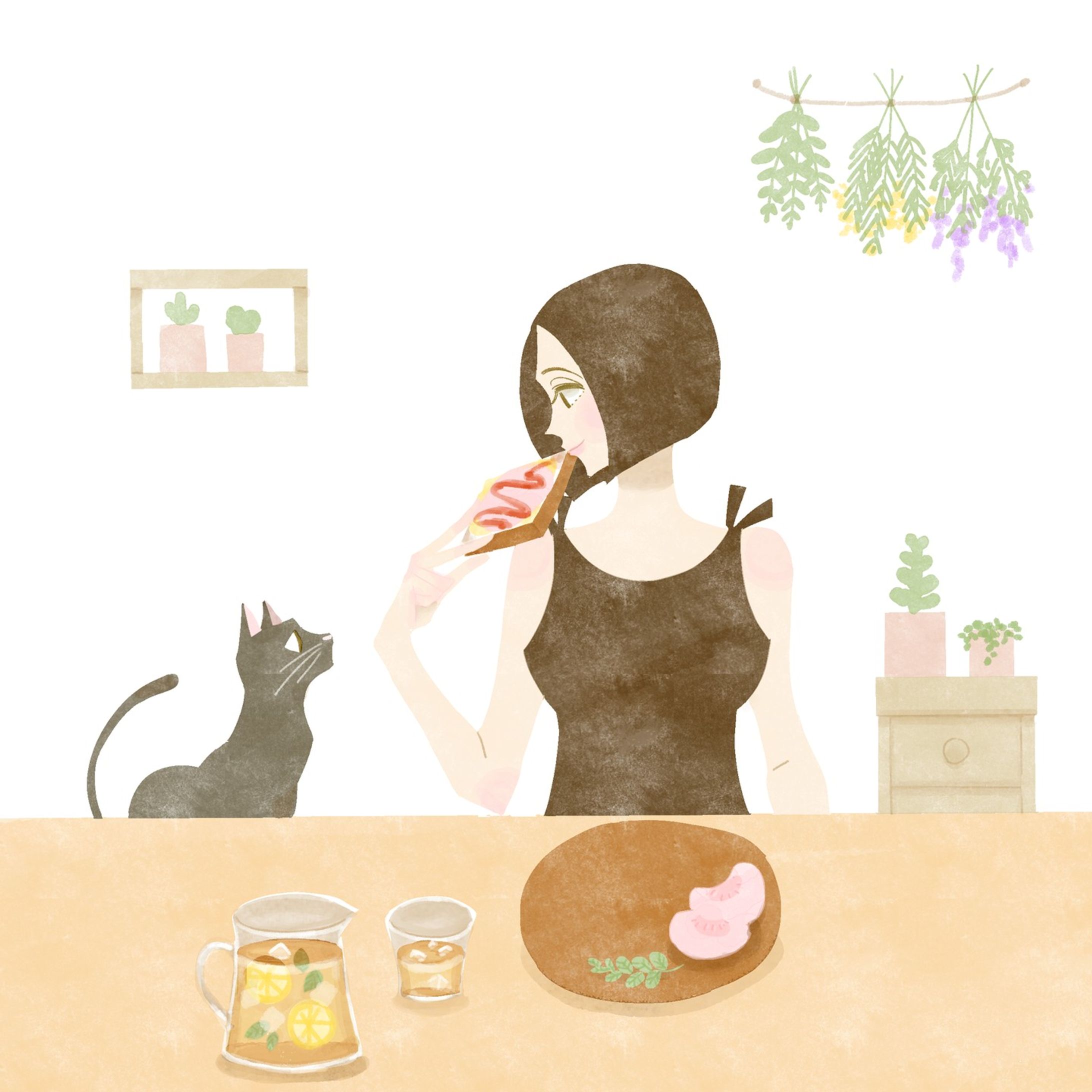 トーストとネコ

#イラスト #イラストレーション #イラストレーター #イラストグラム #緑のある生活 
#illustration #illustrator #illust-1