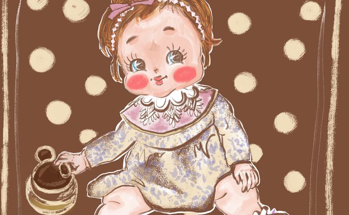 ヴィンテージ調の赤ちゃん