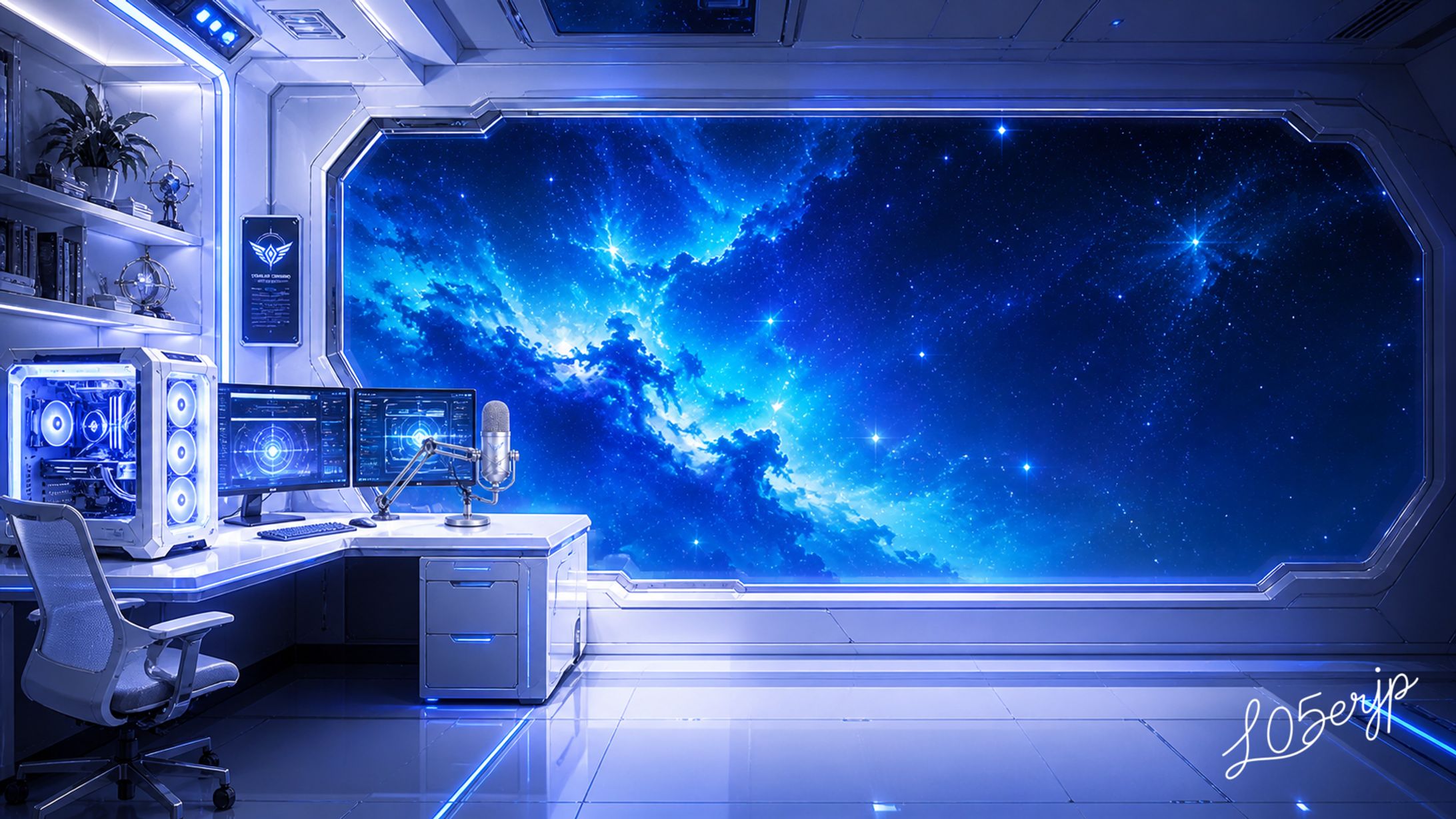 【配信背景】宇宙×ゲーミングルーム-1