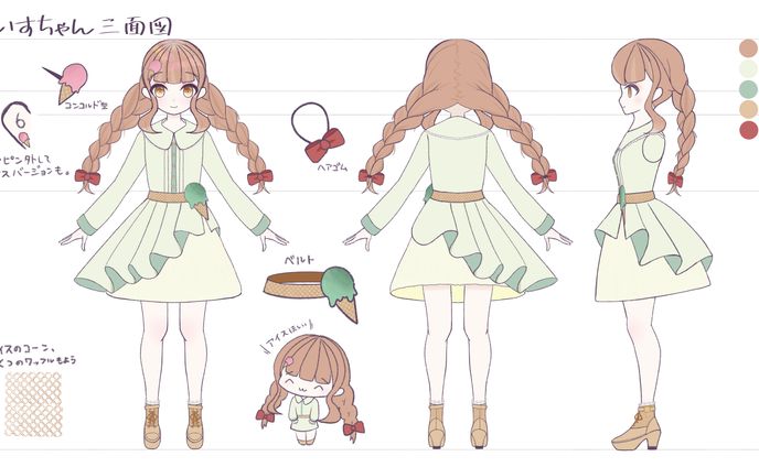 あいすちゃん三面図