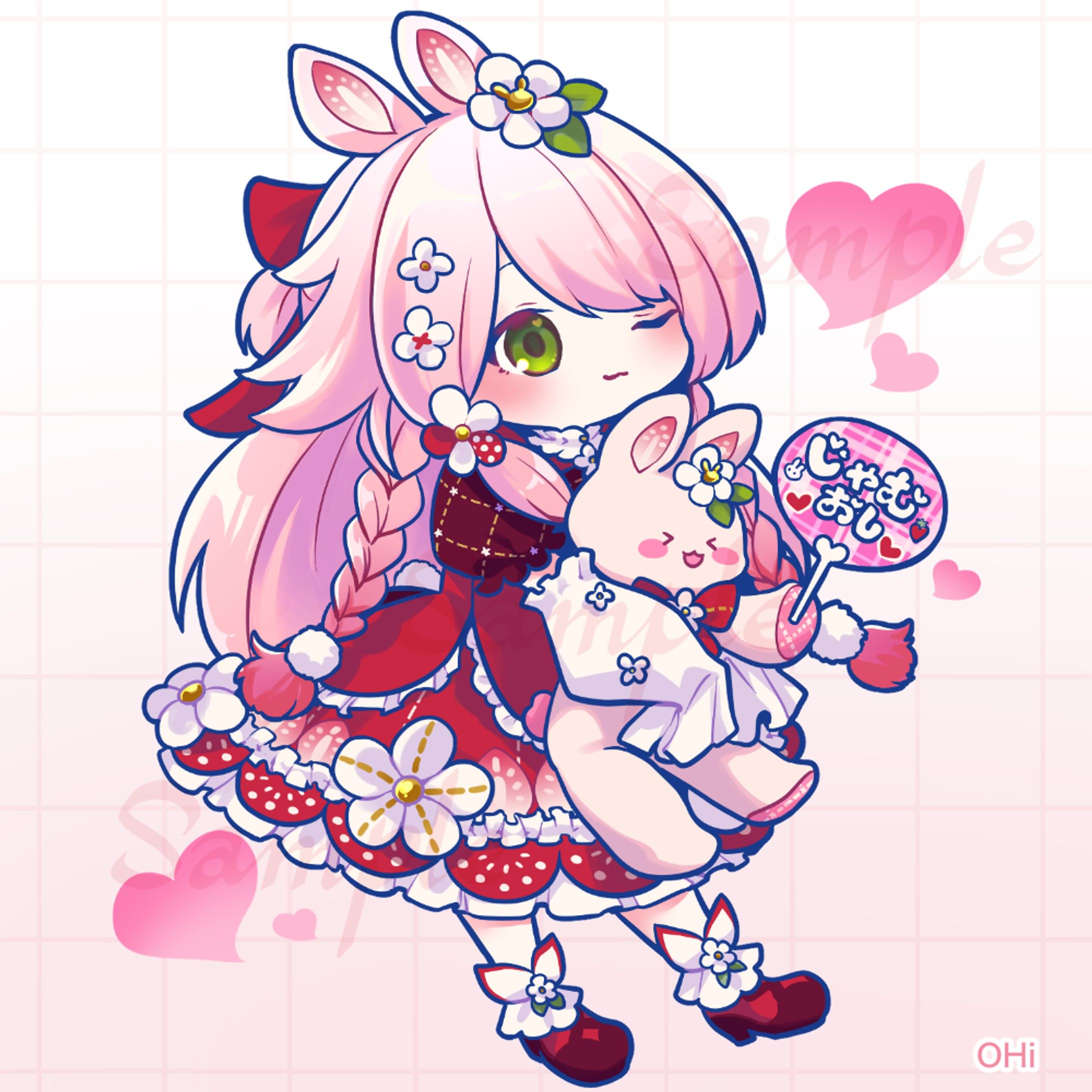 ミニキャライラスト（兎原じゃむ様）-1