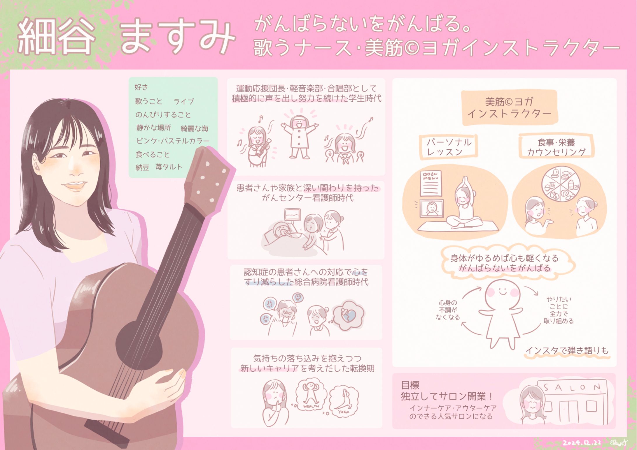 【お仕事情報】 歌うナース・美筋ヨガ©️インストラクターの 細谷ますみさん 人生プロフィール-1