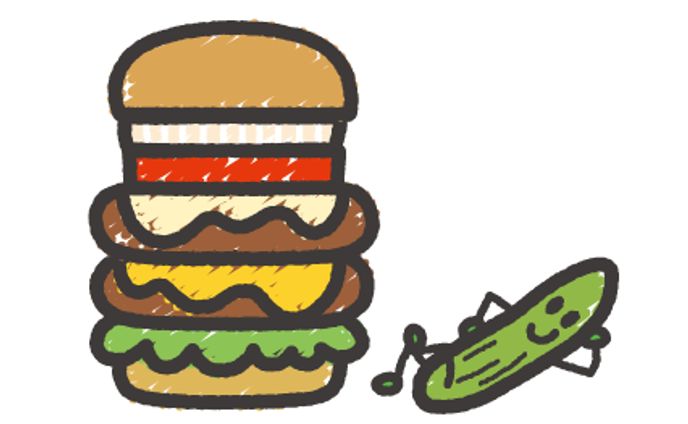 ハンバーガーショップ看板イラスト