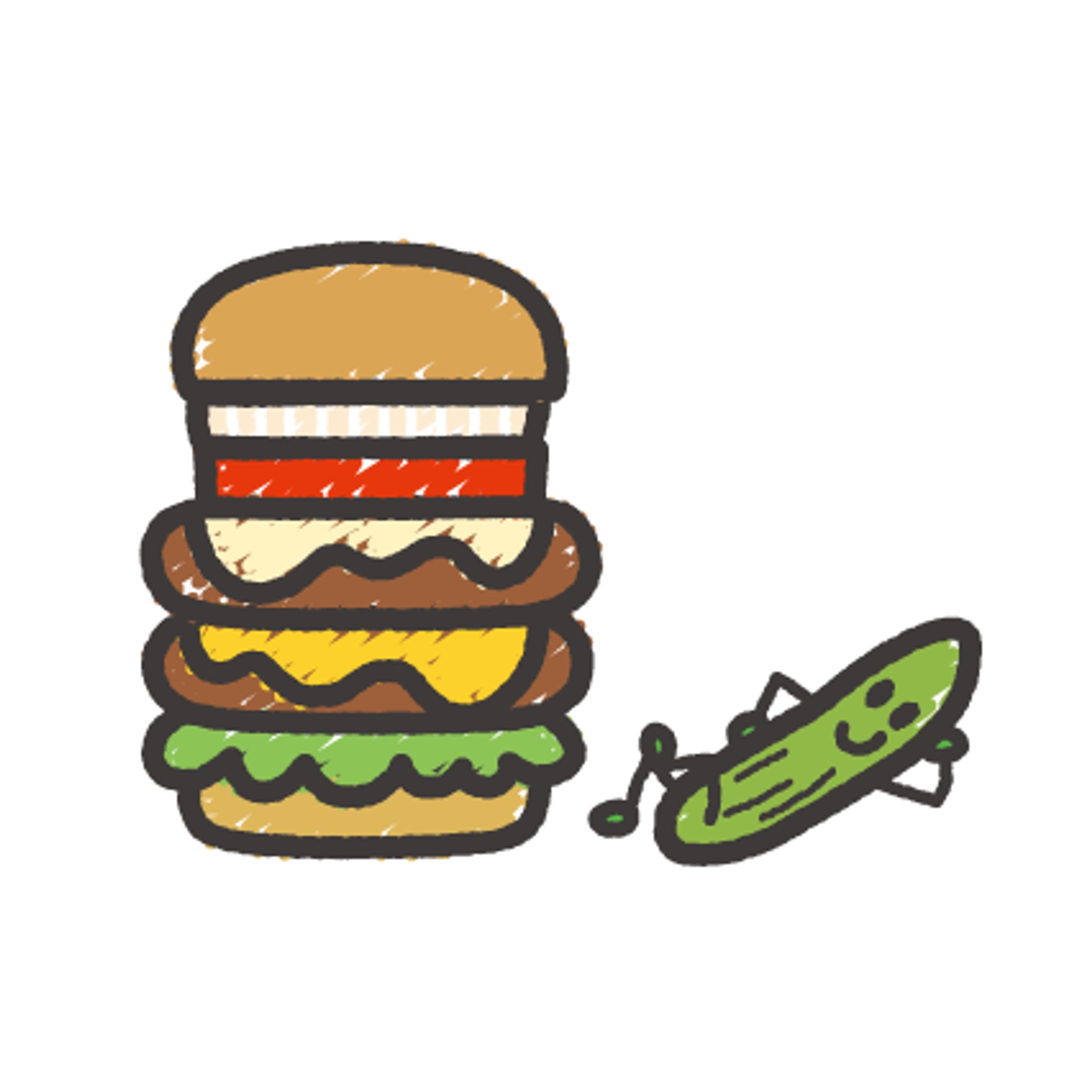 ハンバーガーショップ看板イラスト-1