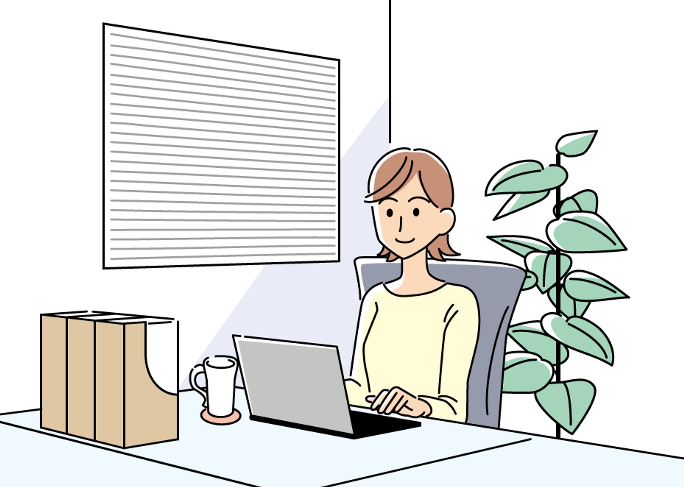 オフィスワークの女性-1