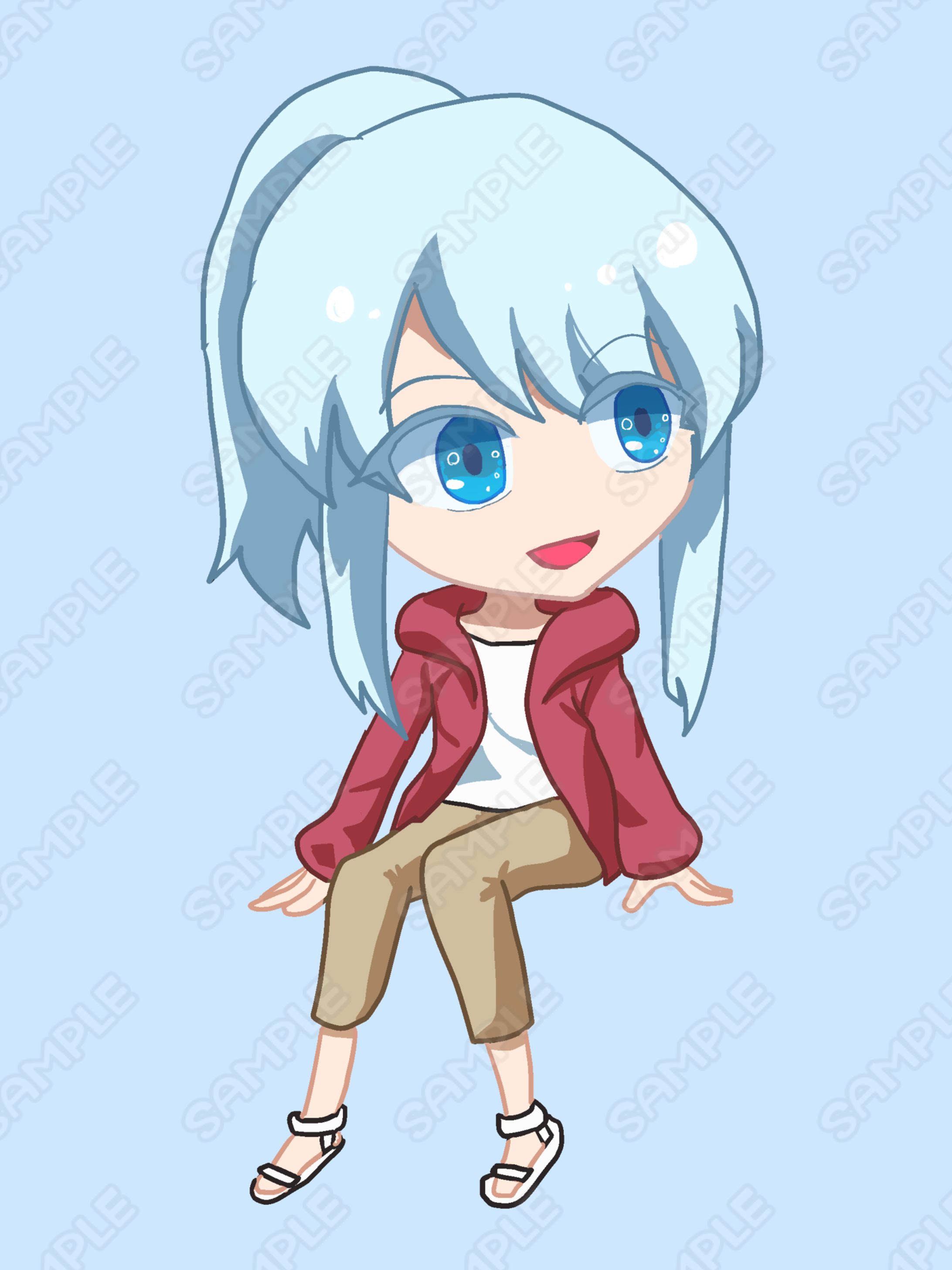 白髪青目の女の子-1