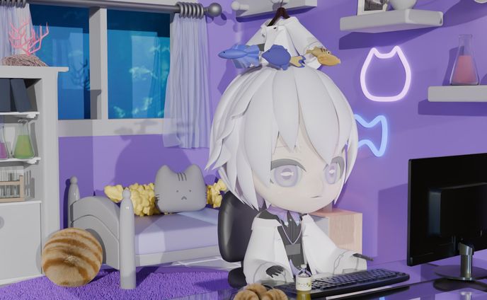 VTuber 柳葉天様　配信待機画面