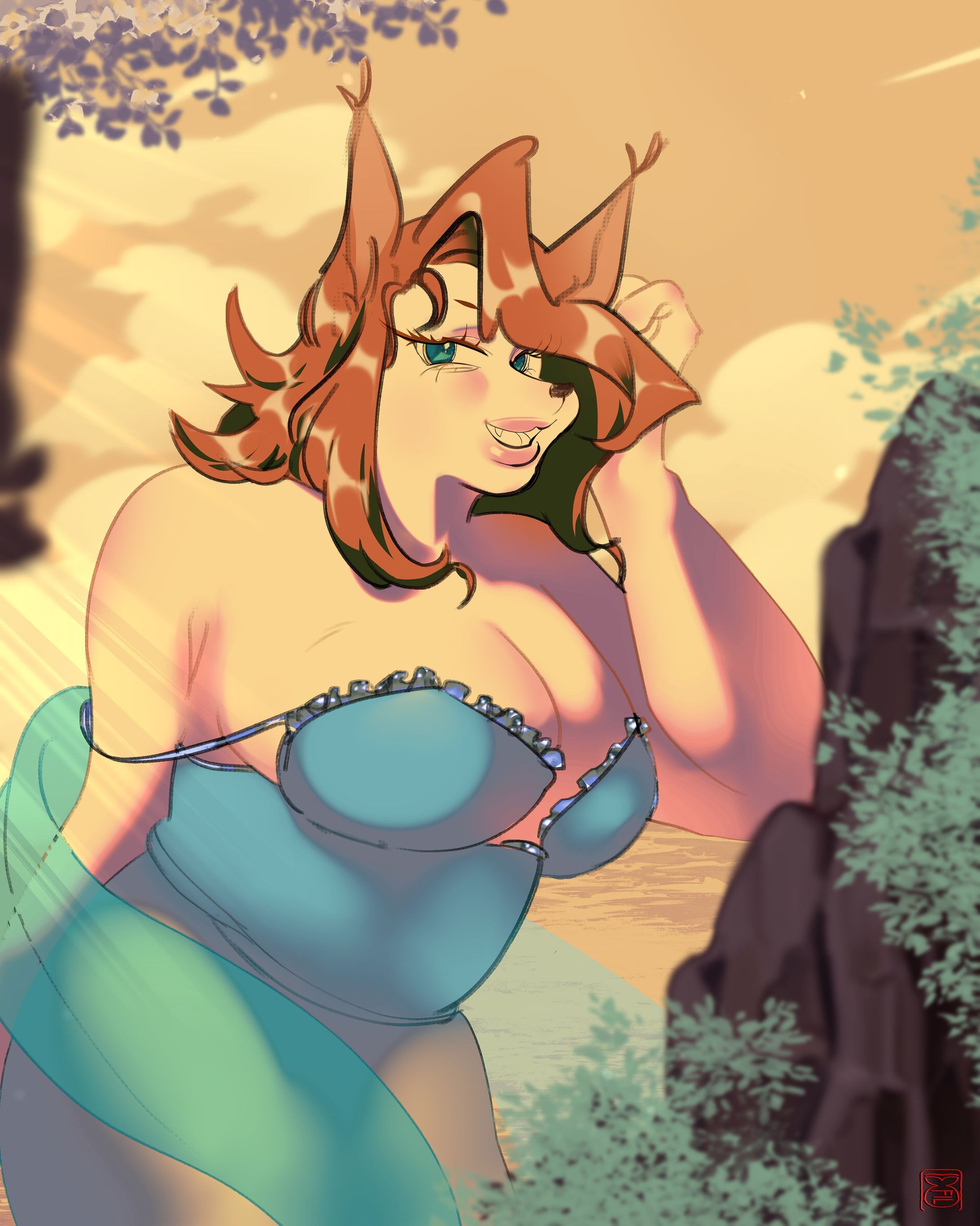 【イラスト】sundown stroll-1