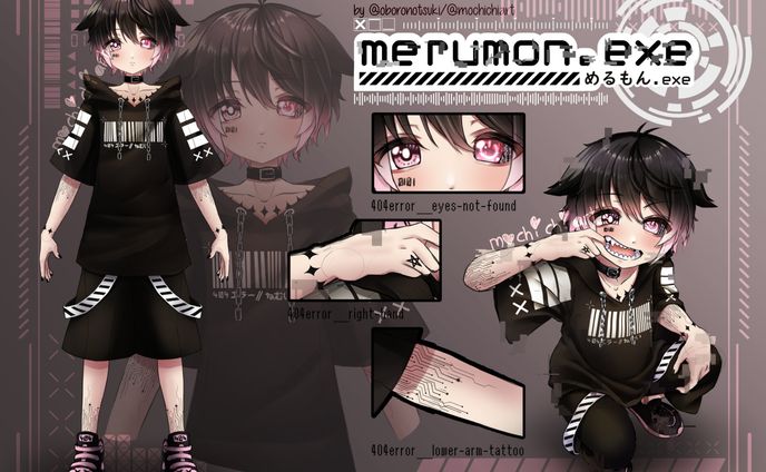 merumon.exe character sheet sketch