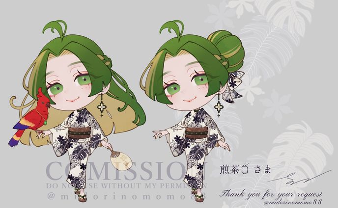 Skeb.24_SDイラスト/浴衣デザイン