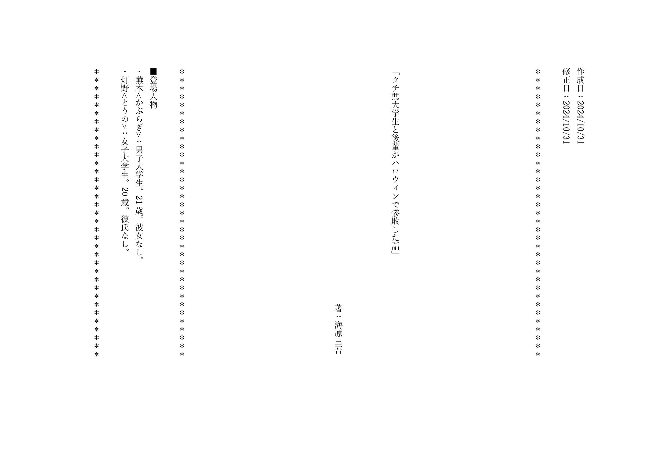 短編小説「クチ悪大学生と後輩がハロウィンで惨敗した話」」-1