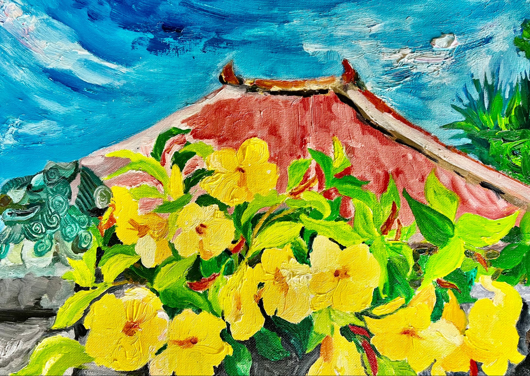 花と琉球古民家-1