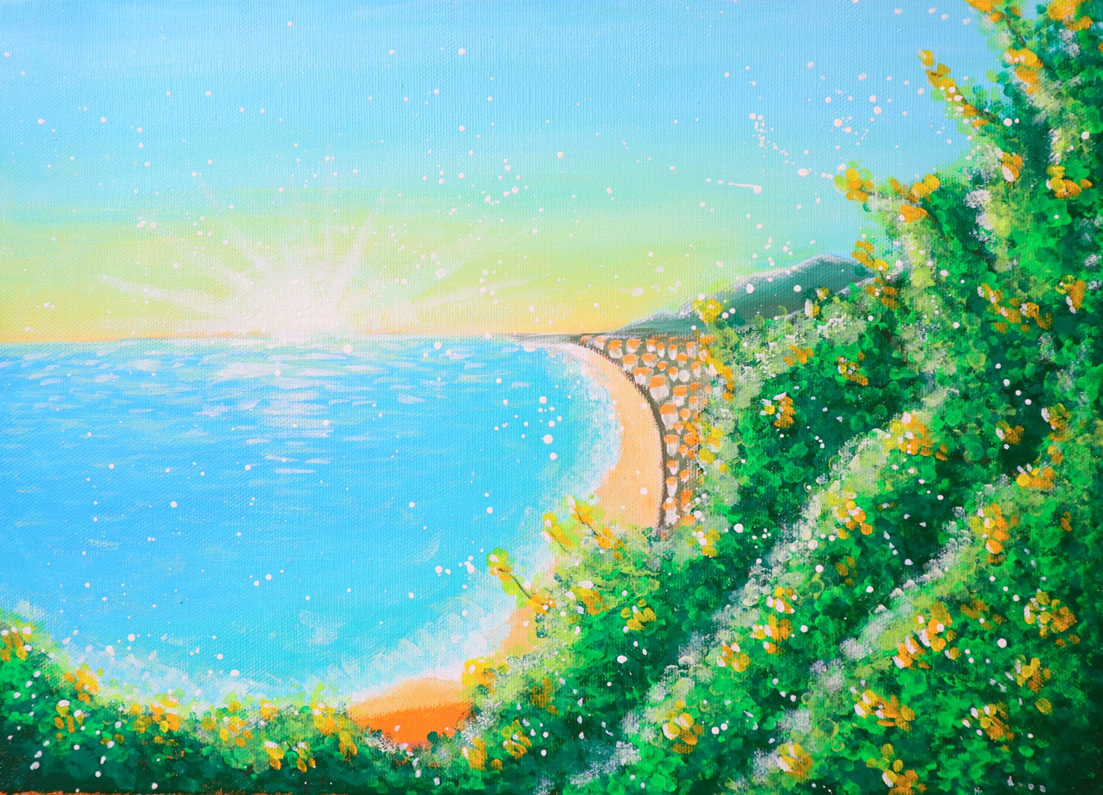 アクリル画　コート・ダジュール-1