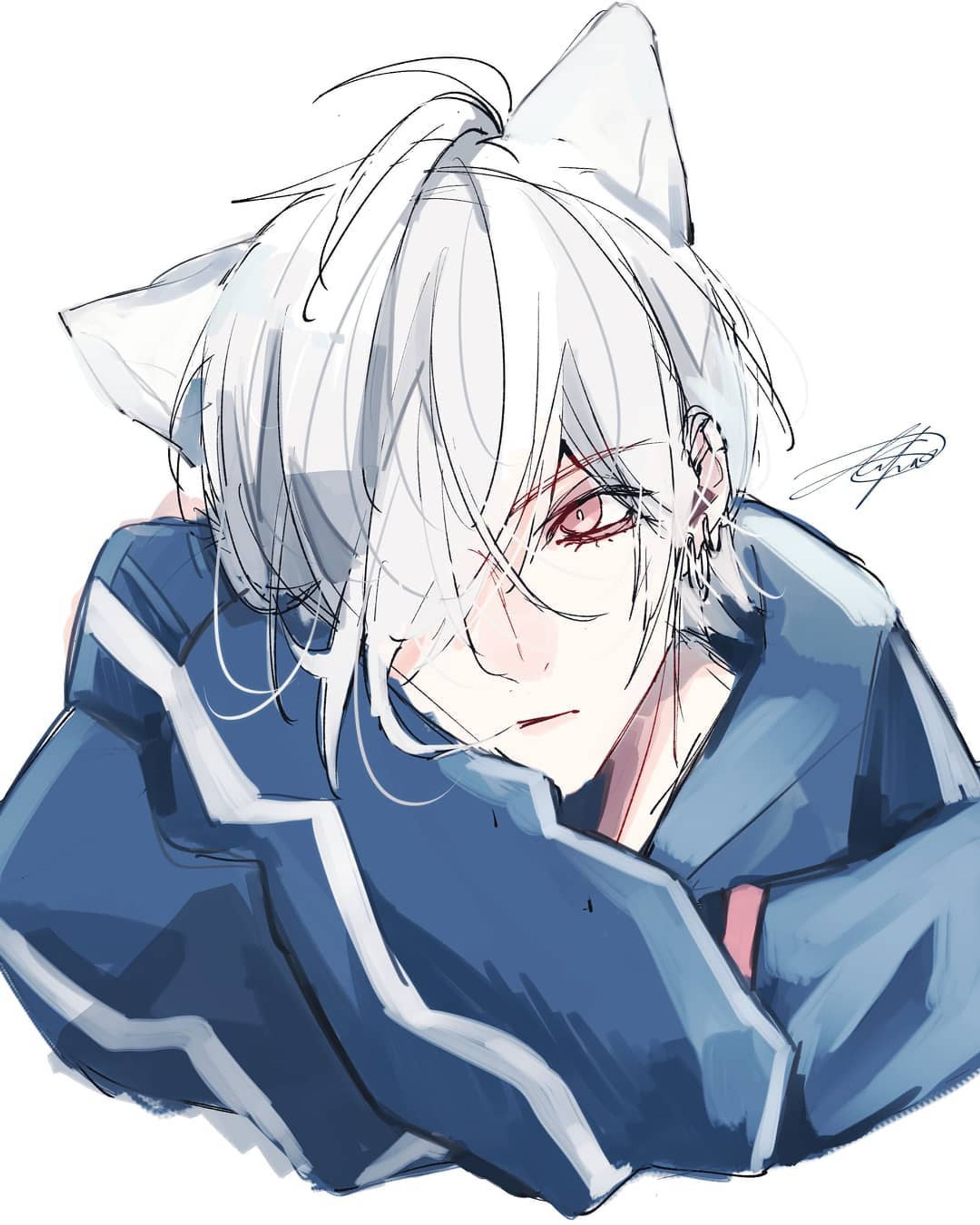 #猫耳  #ネコ耳 #イラスト #イラストレーター #創作男子 #創作 #創作イラスト #オリジナル #オリジナルキャラクター #illustrations #illustrators #original #originalcharacter #painting-1