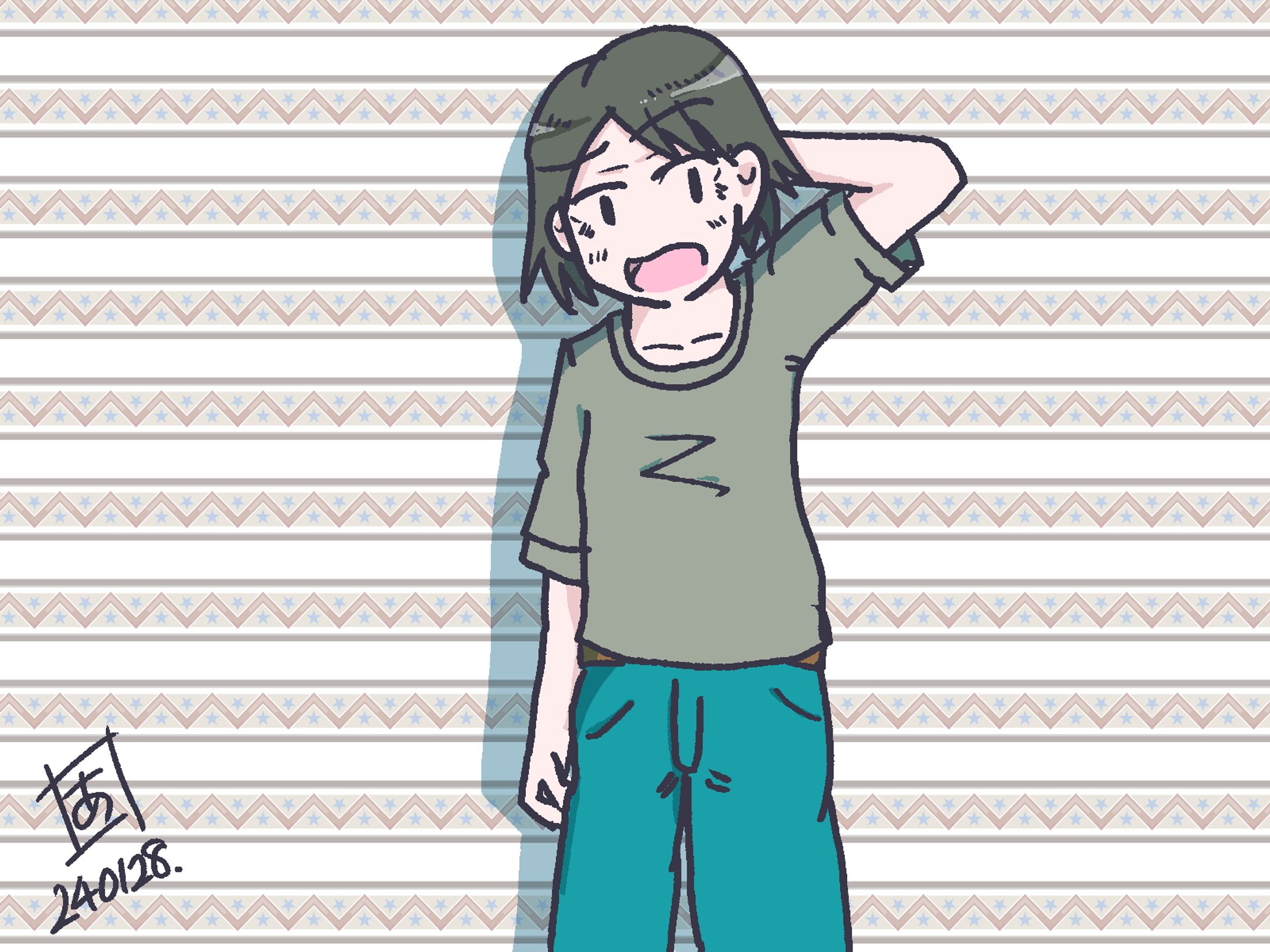 作品例(2)|寝起き5分後の男の子-1