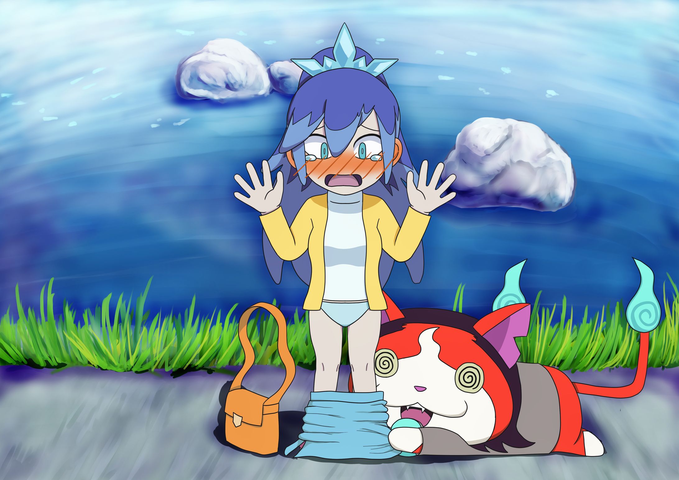 リクエストイラスト（ニャンパチ先生とふぶき先生）-1