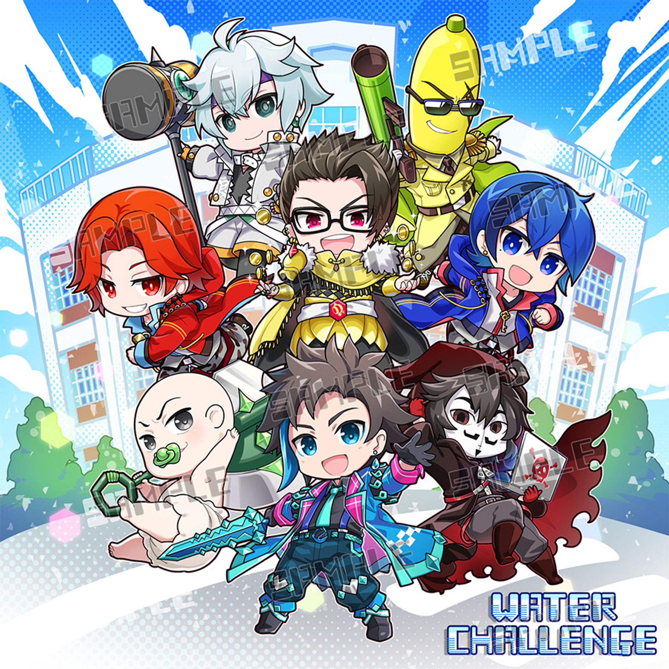   【公式】「ウォーターチャレンジ」×「ファッションセンターしまむら」コラボグッズ用デフォルメイラスト-1