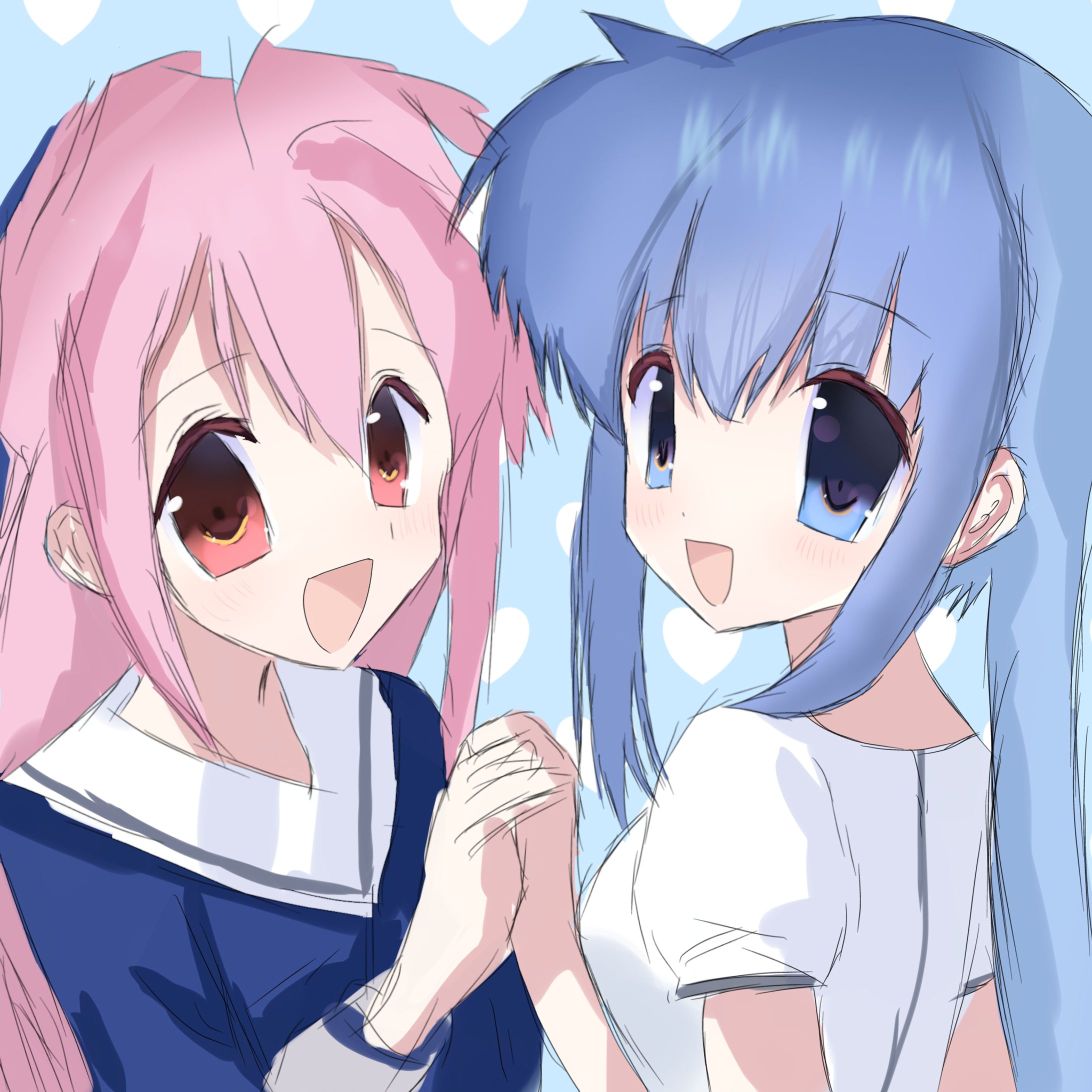 オリキャラちゃんペア画-1