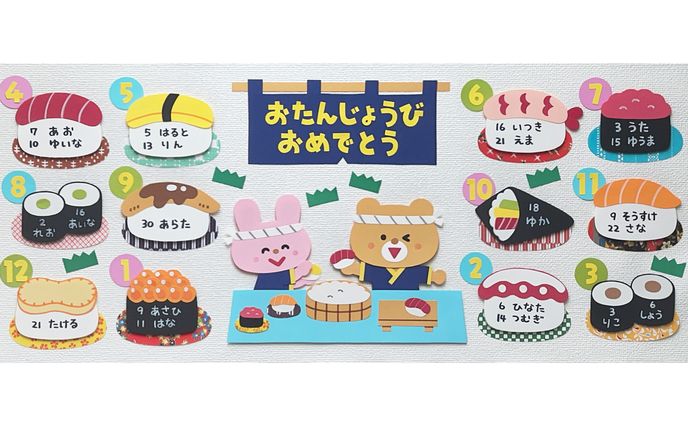 お寿司のお誕生表