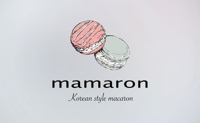 マカロン専門店mamaron　イラストロゴ