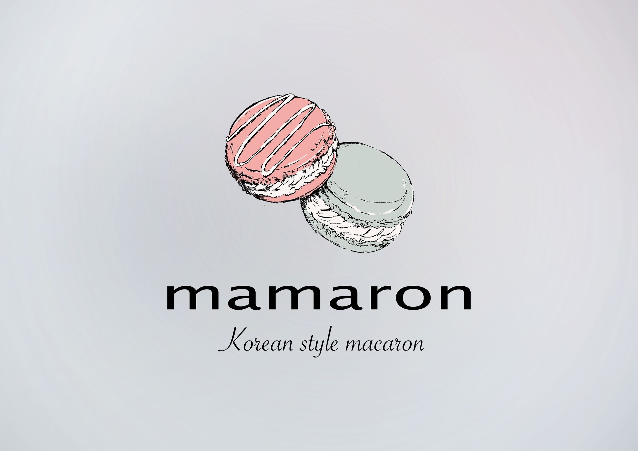 マカロン専門店mamaron　イラストロゴ-1