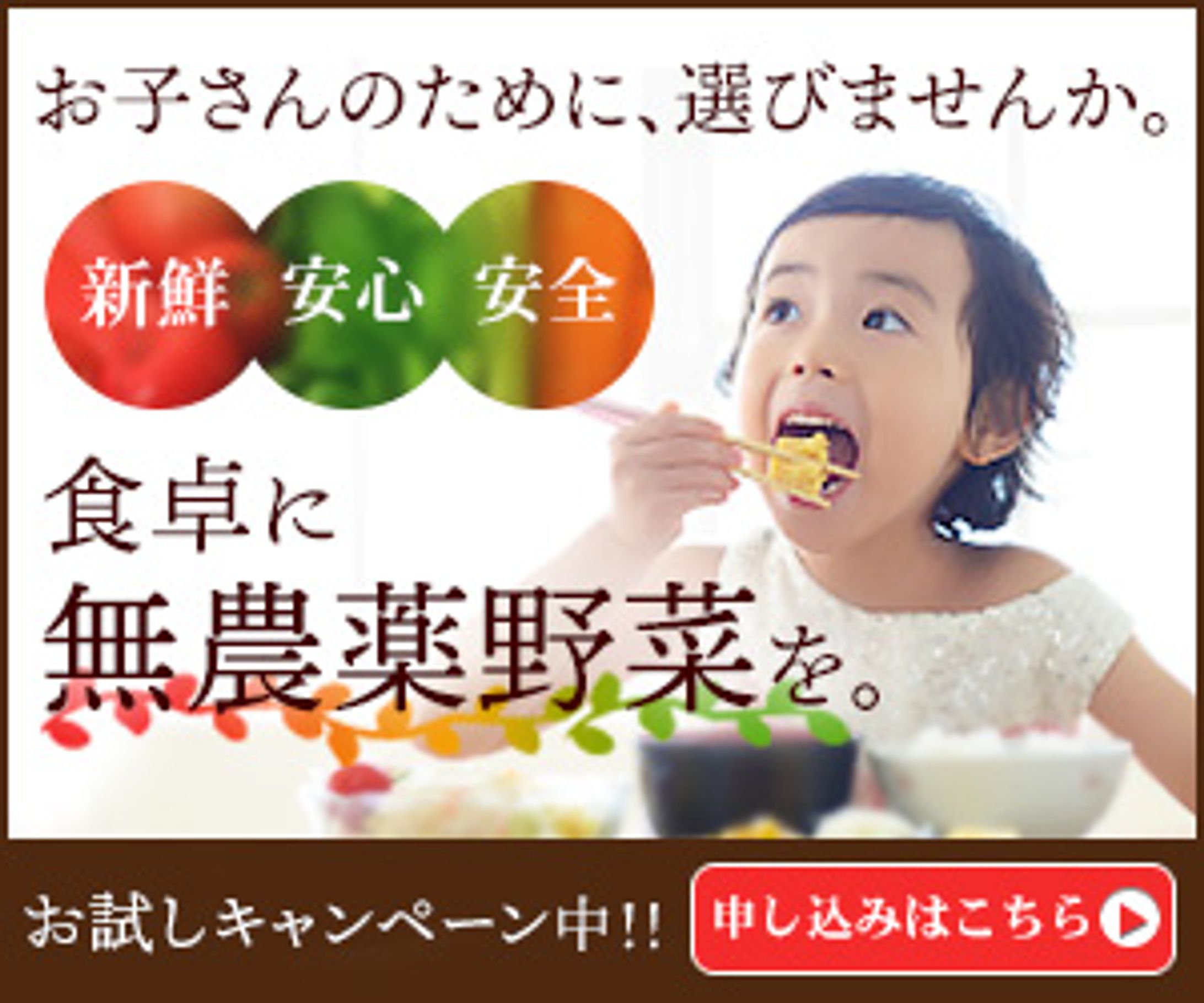架空｜無農薬野菜配達サービスのお試しキャンペーンサイトへの誘導バナー-1