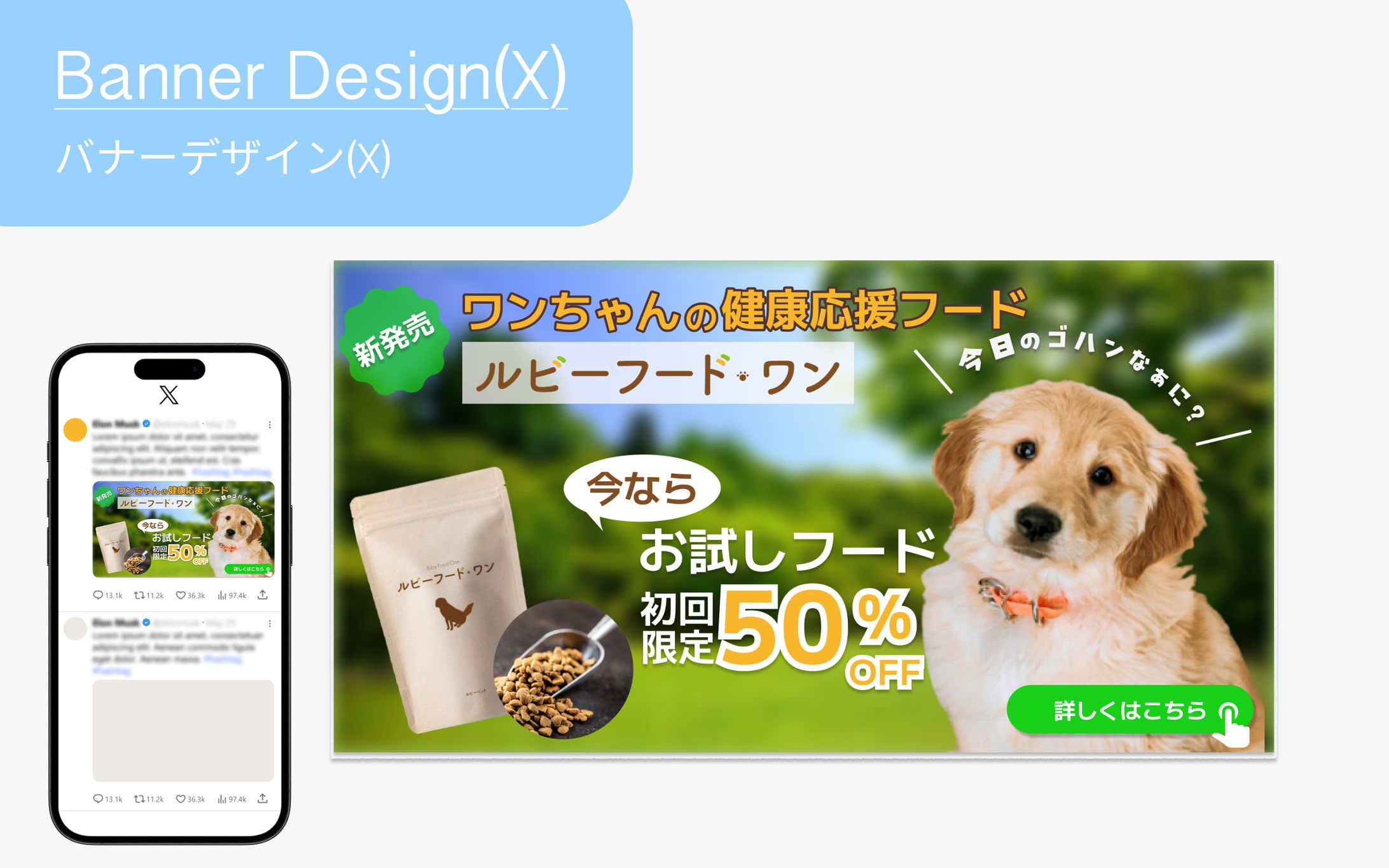 バナー｜ペットフードのLP誘導（架空案件）-1