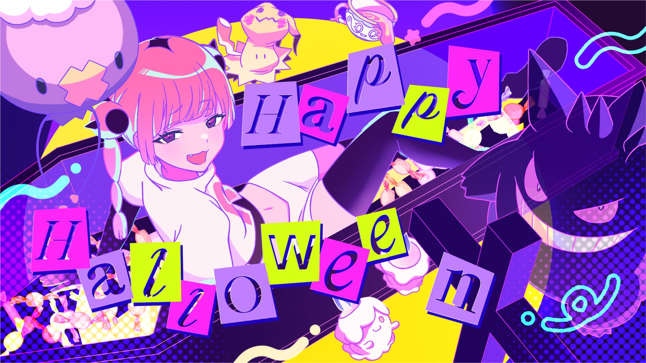 ねこね「HappyHalloween」　MVイラスト-1