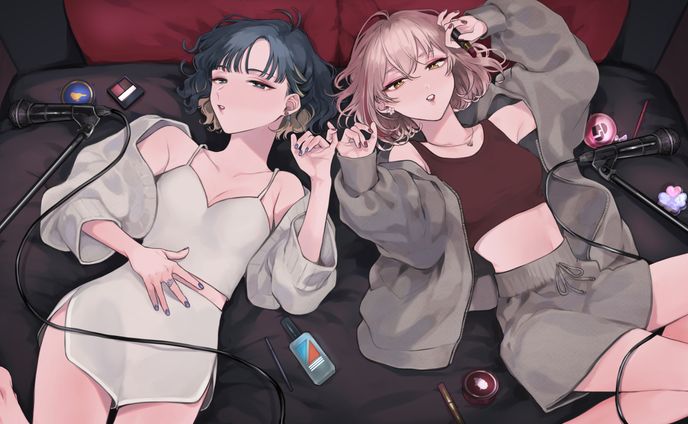 『華奢なリップ』歌ってみた動画イラスト/立花鈴 (Marpril) × あとり依和 (浮遊信号) 