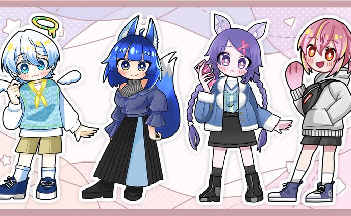 【SDイラスト/ミニキャラ】Vtuber様FA 衣装デザイン