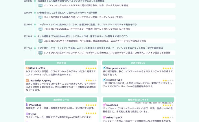 経歴・技能紹介