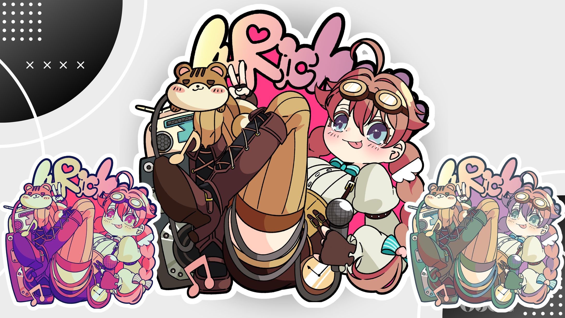 しりちゃん様 ステッカー風イラスト-1