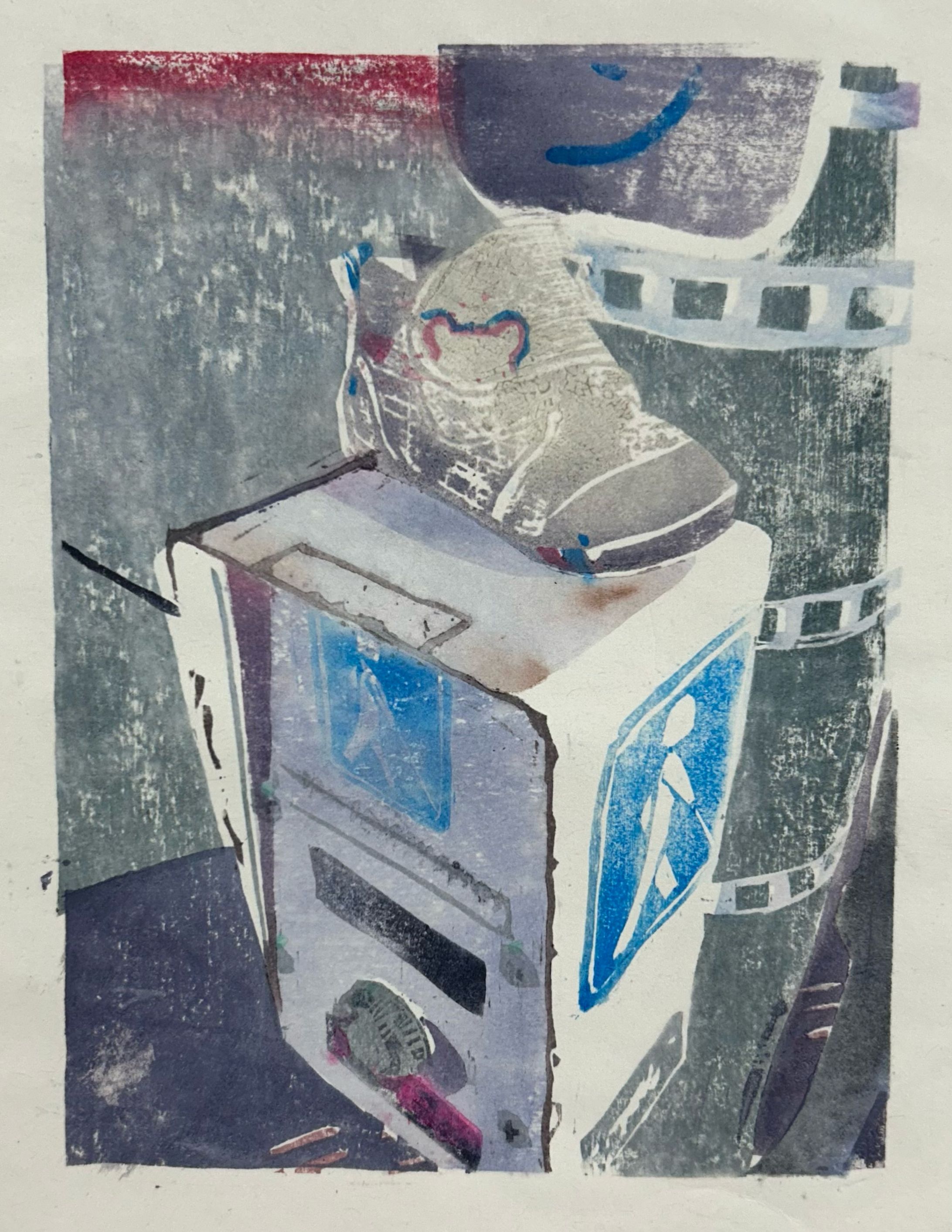 木版画「みつけて」-1
