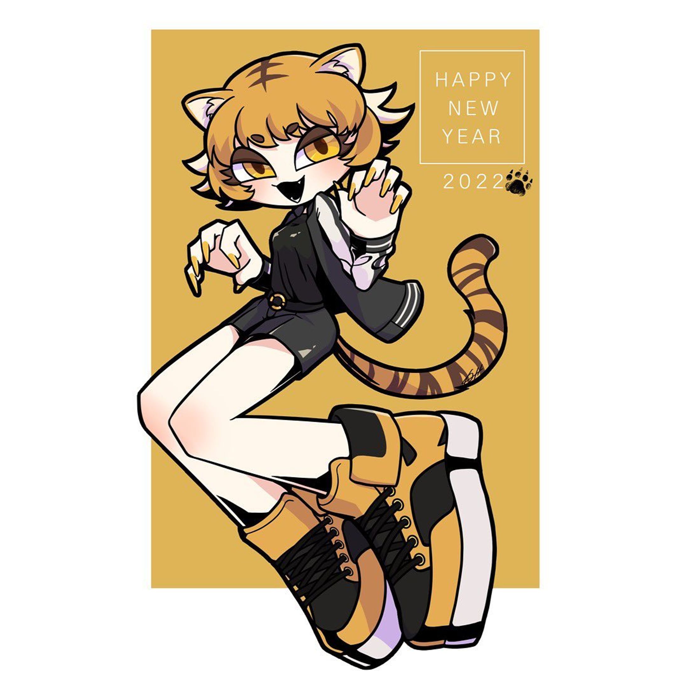 .
あけましておめでとうございます！
今年もよろしくお願いいたします！🐯✨

#イラスト #オリジナル #デフォルメ #メディバンペイント  #年賀状-1