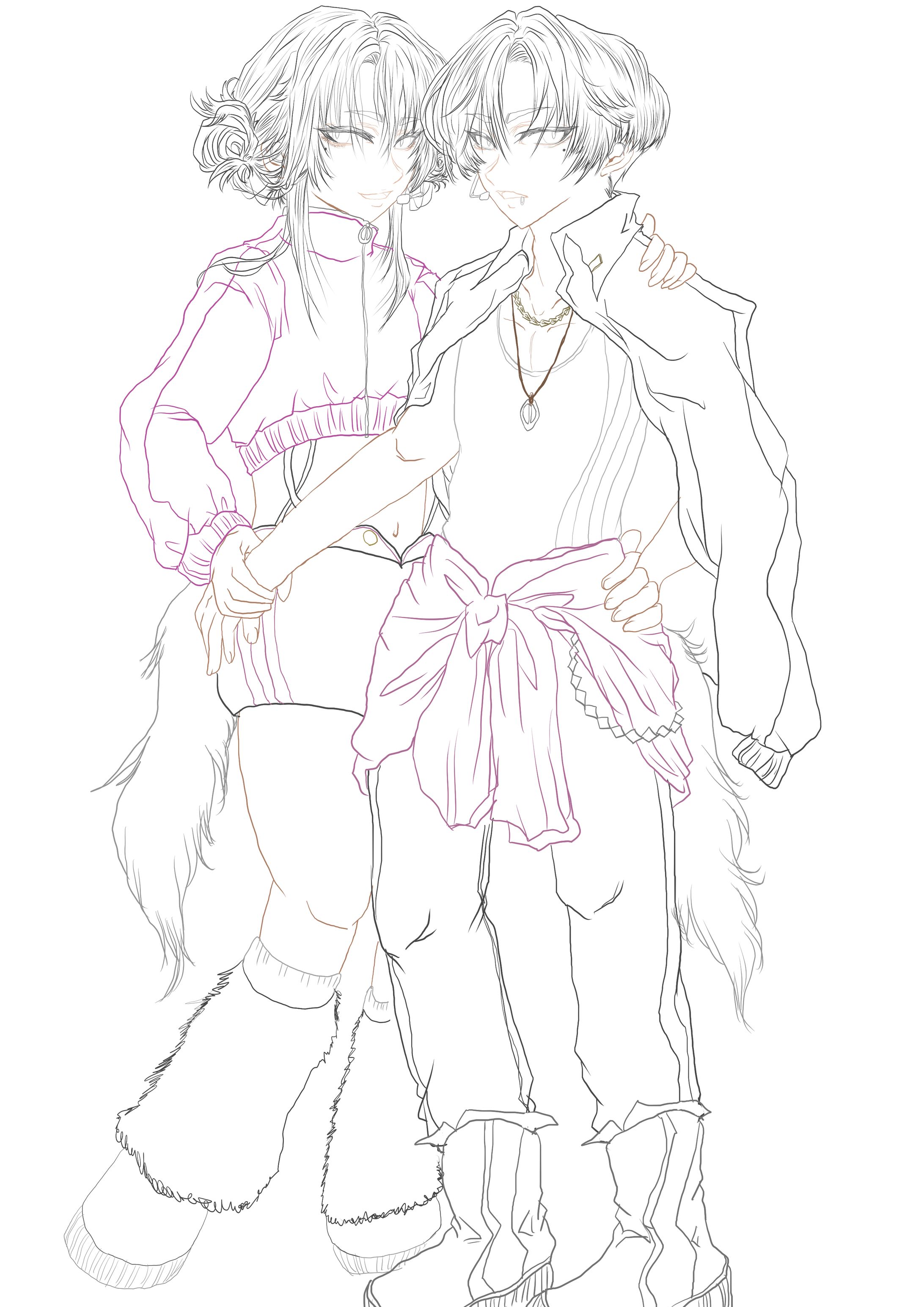 おとこの娘(イ・ジュン)デザイン下書きから完成-1