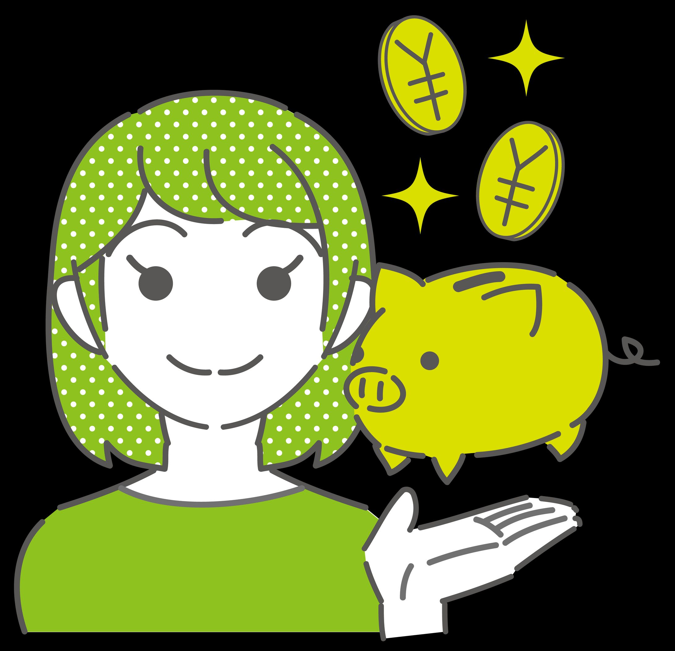 貯金する女性-1