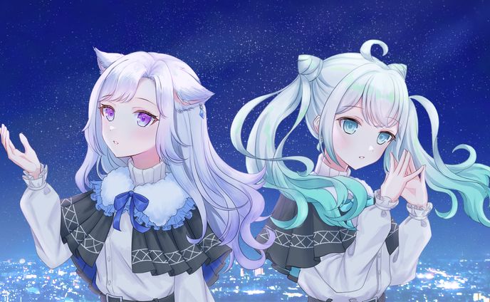 「再会 produced by Ayase」covered by 猫田にゃふ × 雪白カエデ　MVイラスト