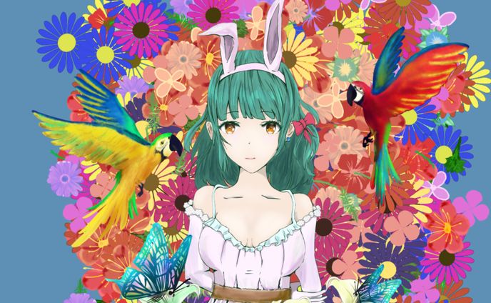 小説、女の子イラスト