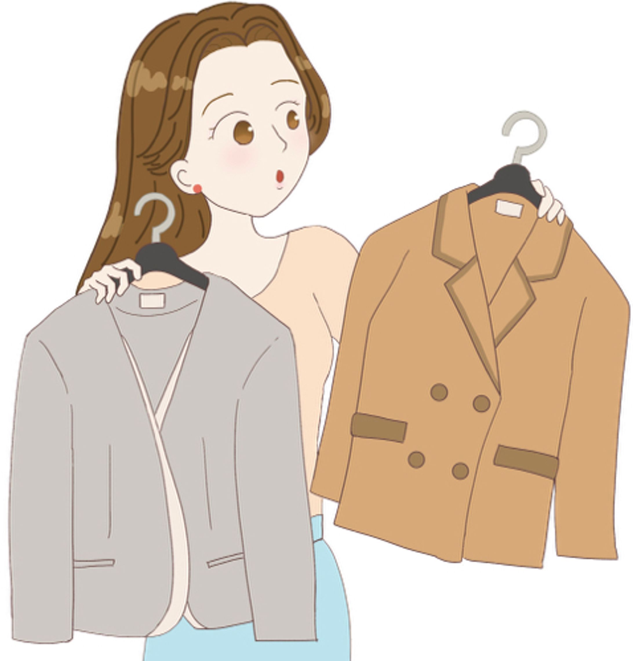 挿絵　服を選ぶ女性-1