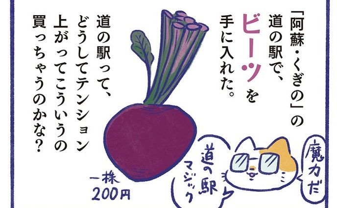 美味しいものがある国って良いな🍴
#4コマ漫画 
#4koma 
#manga 
#ビーツ
#beet 
#道の駅
#ボルシチ
#borsh 
#borscht 
#ホットクック
#ホットクックのある生活