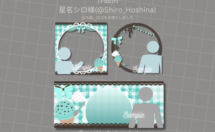 アイコンリング+iriamヘッダー、3dcg（blender）