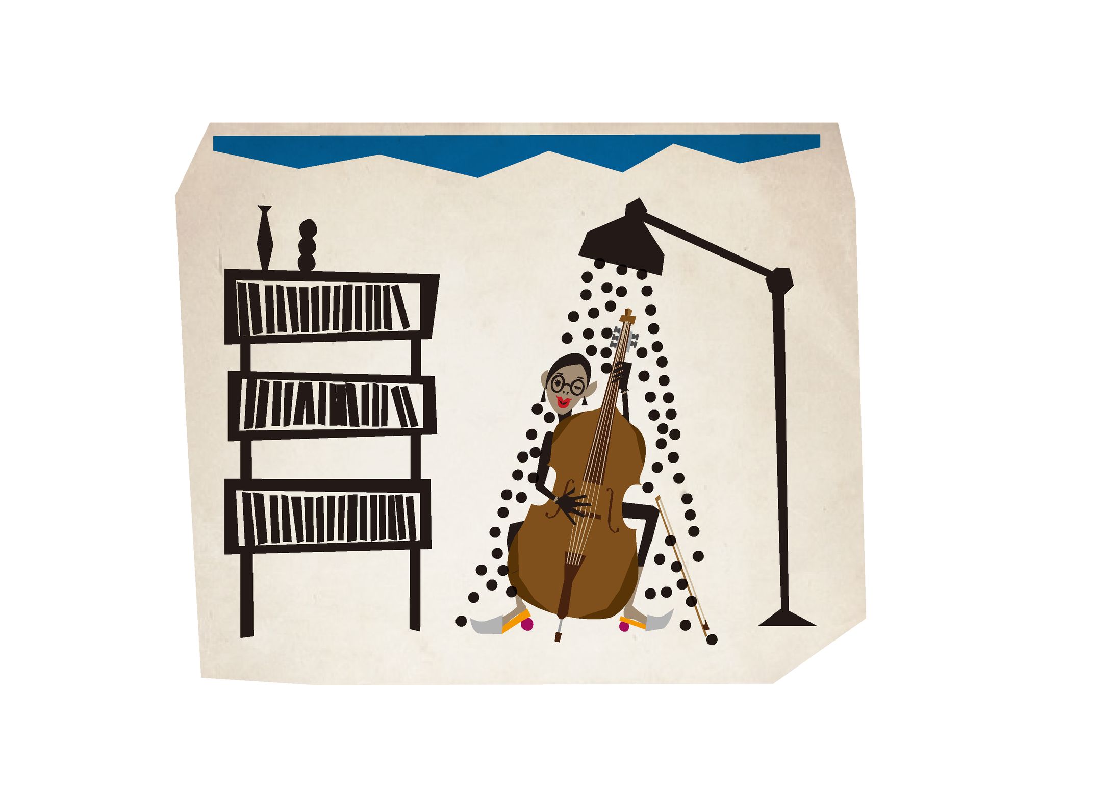 コントラバスと女性-1