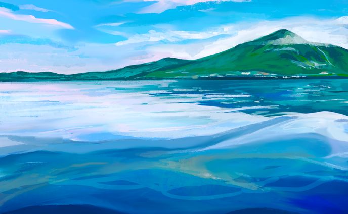 【背景】海のイラスト　【模写】