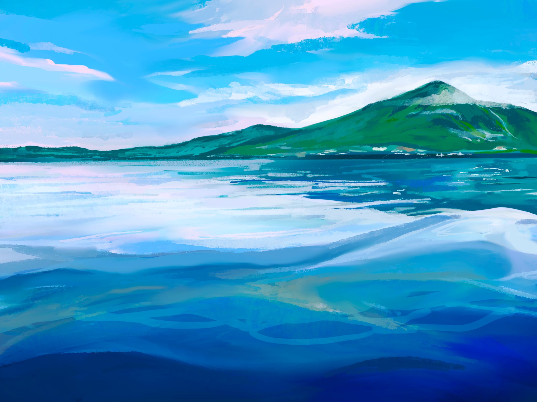 【背景】海のイラスト　【模写】-1