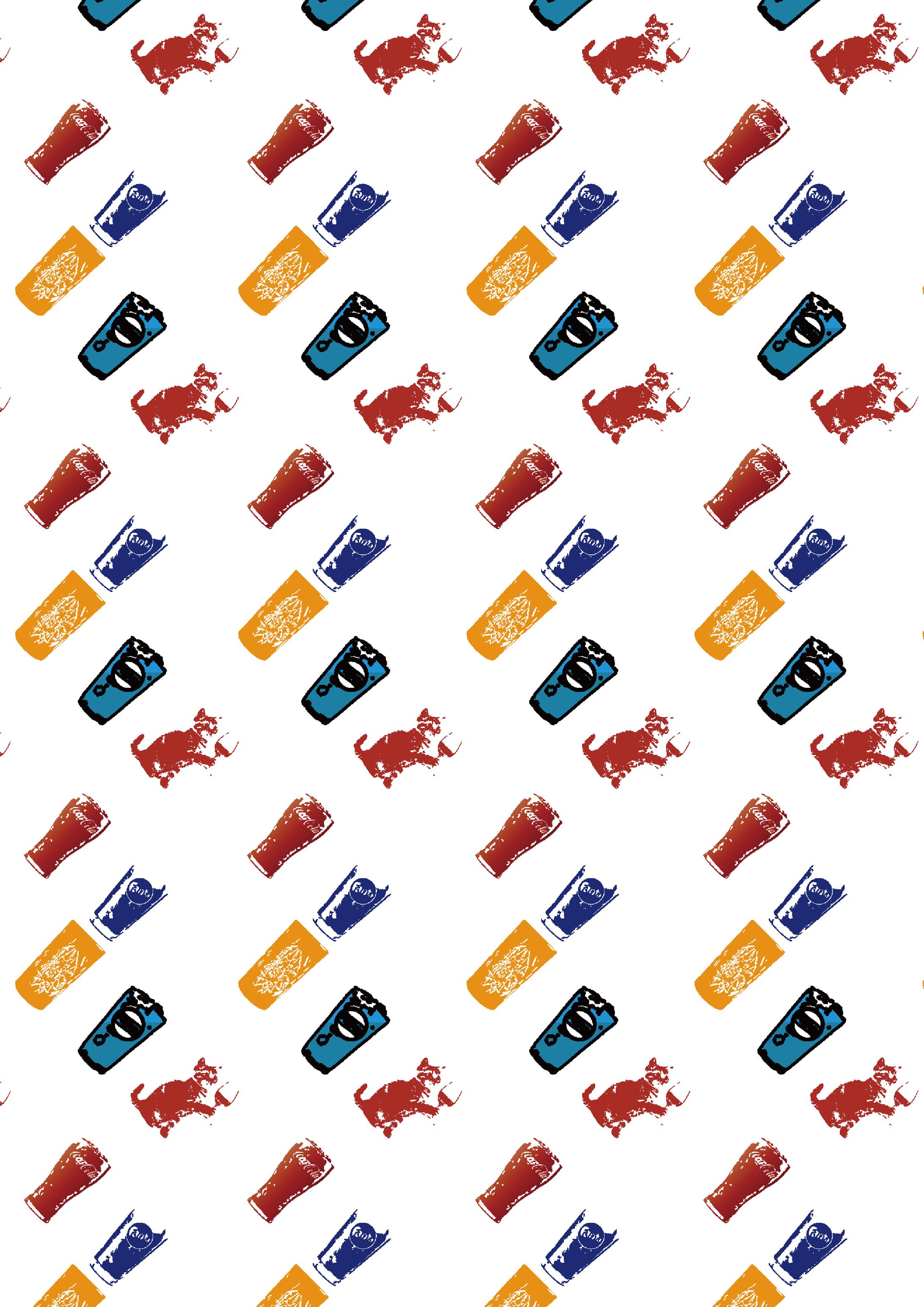 ドリンク総柄イラスト-1