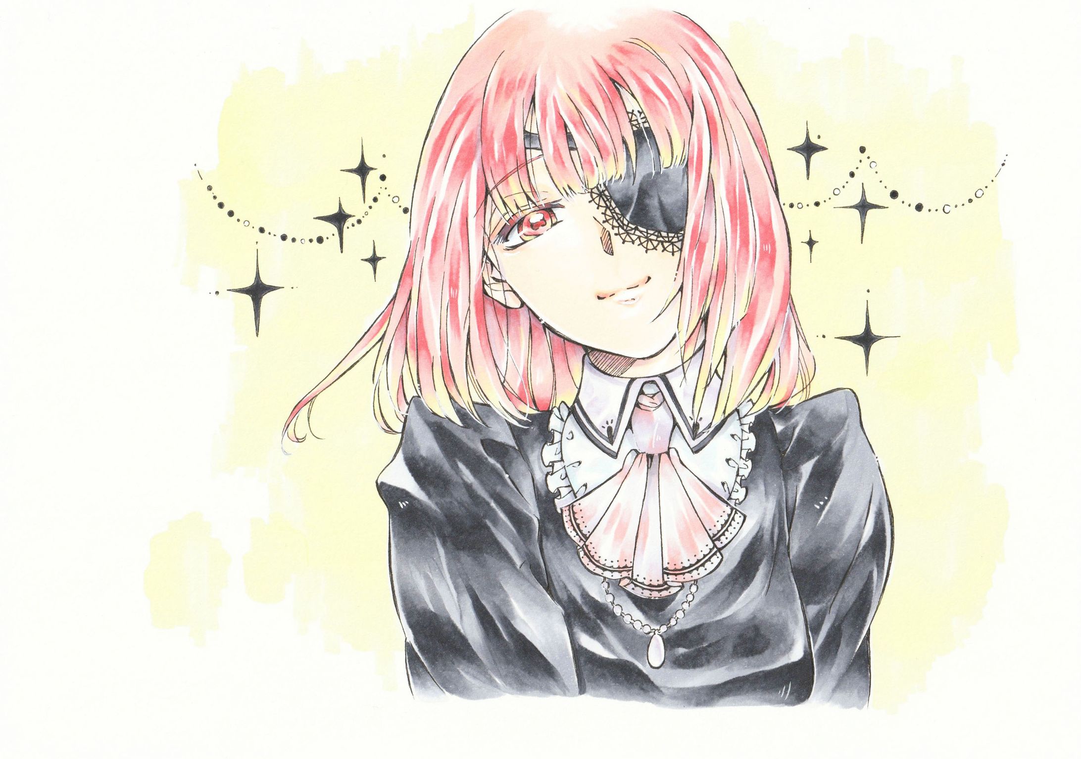 黒眼帯のお姉さん_Woman with black eye patch-1
