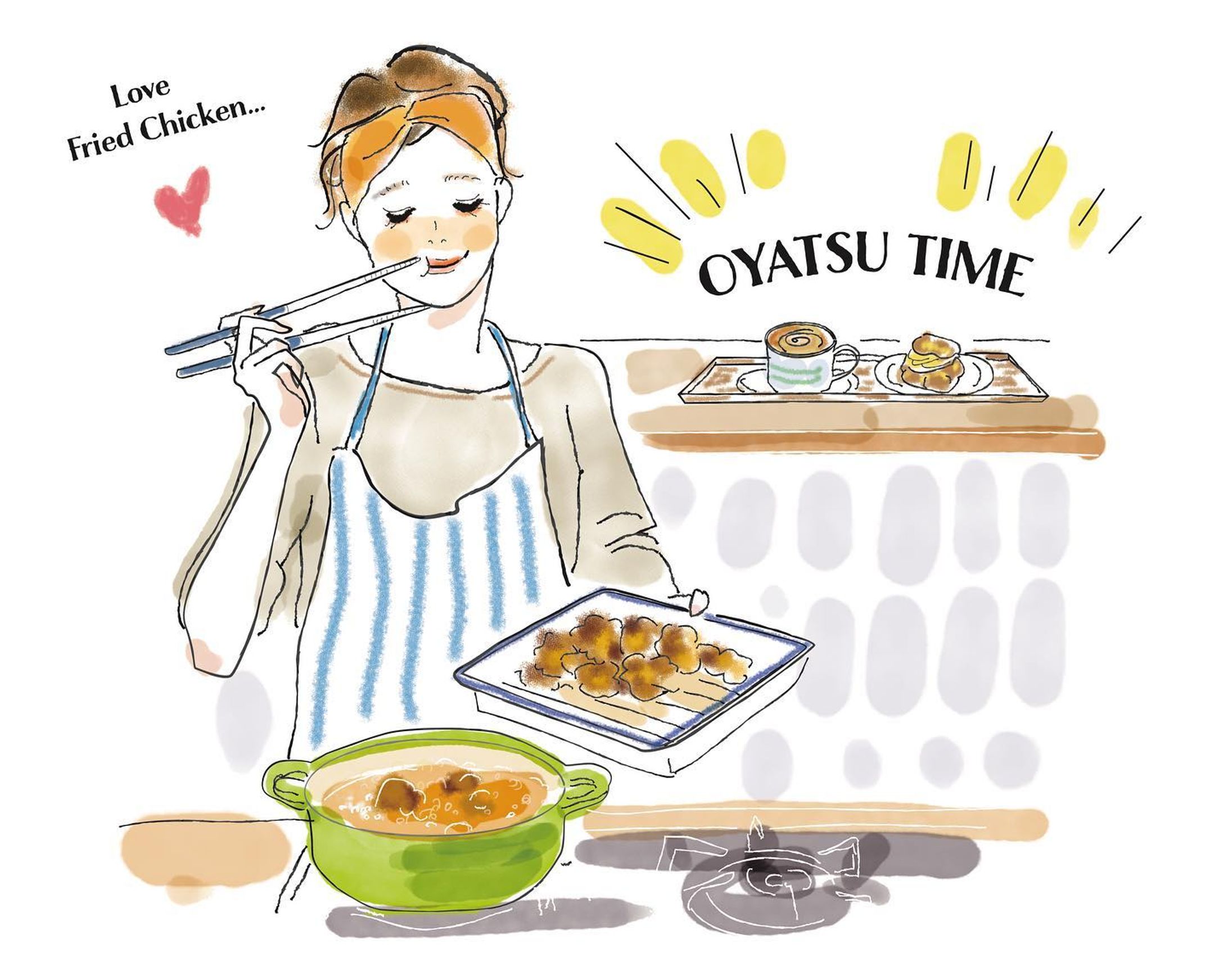 【お仕事】swipe→
「自分にぴったりのやせ方、きっとみつかる！パーソナライズダイエット」part3 揚げ物大好き女の子のbefor▶afterです💁‍♀️

揚げ油と食べ物を描くのが楽しかったです✨-1