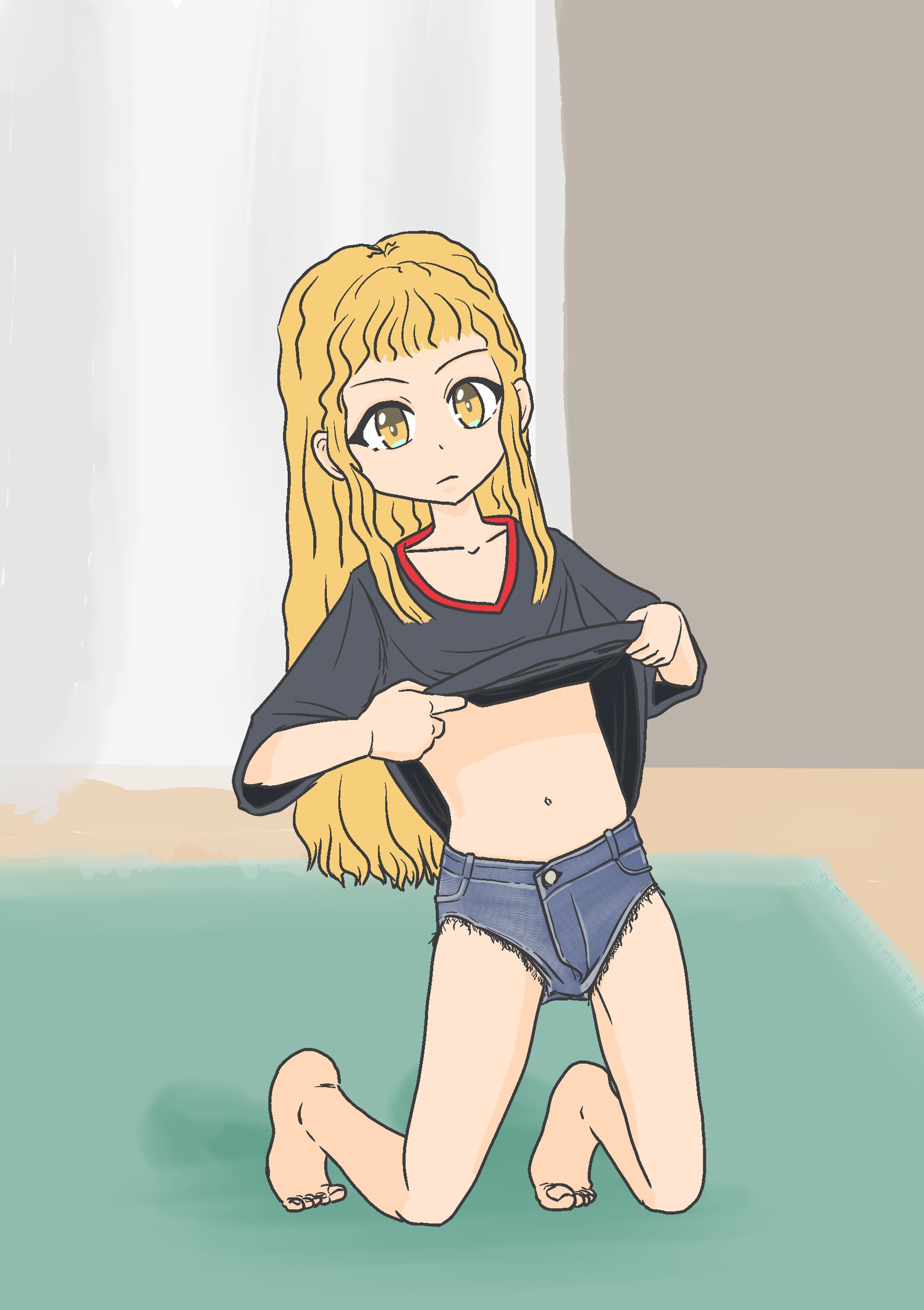 ダボダボＴシャツたくし上げ-1