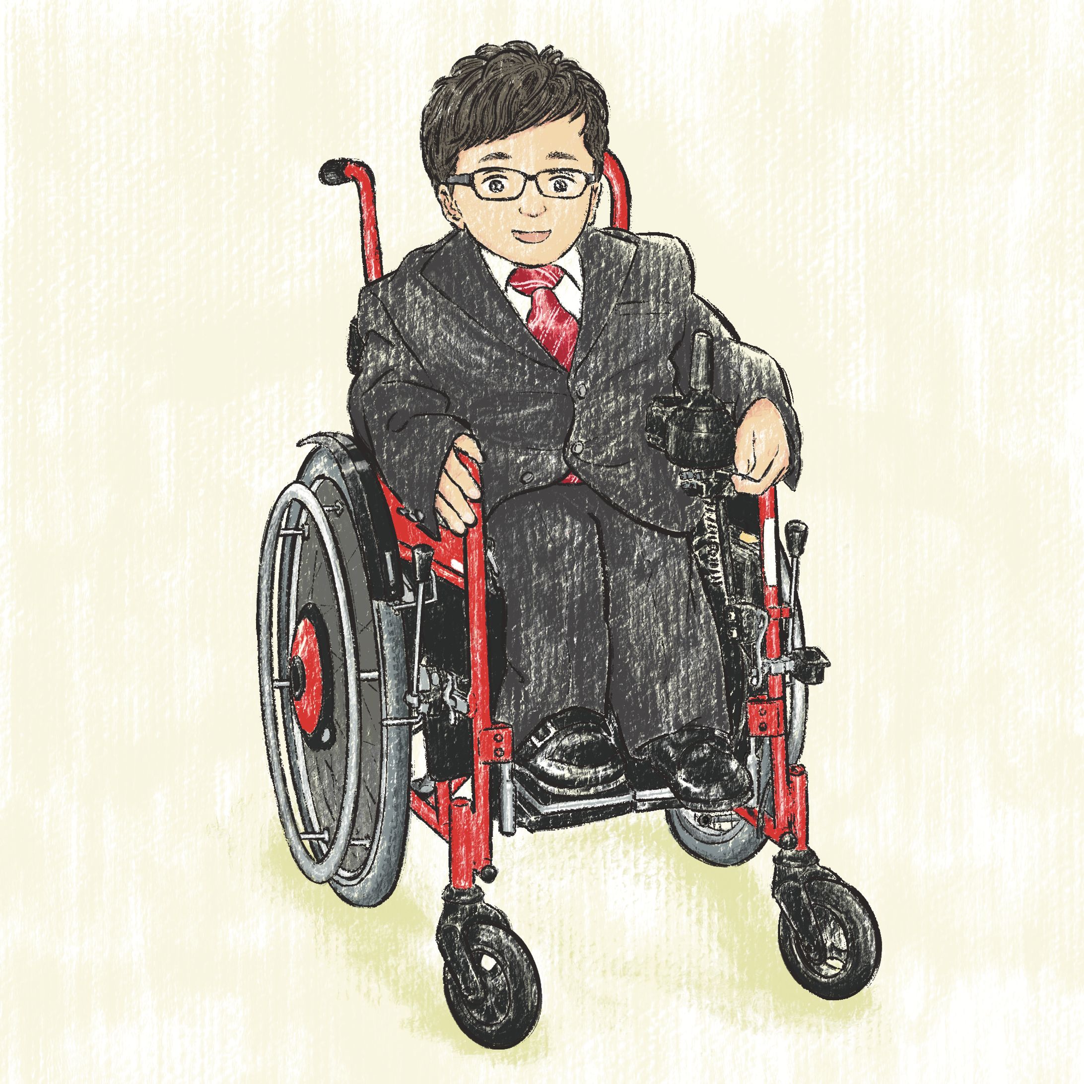 車椅子と男性-1