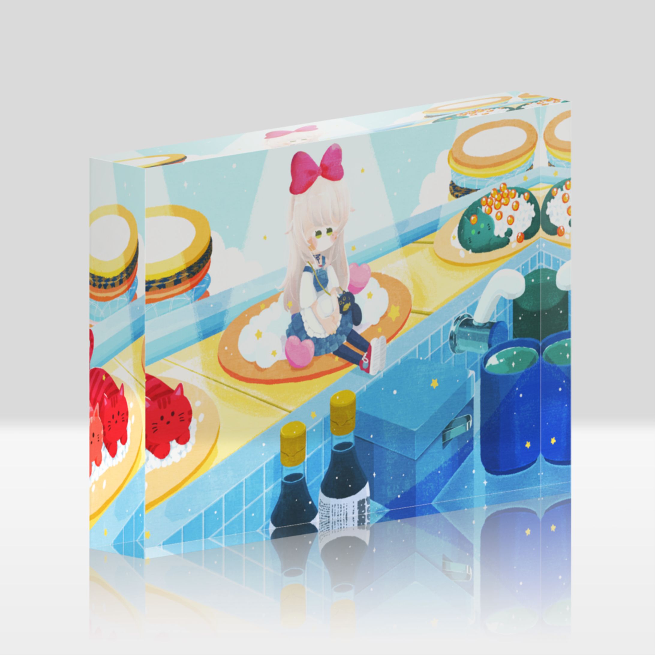 〖work〗アクリルブロックイラスト / まぐろかわさしみ様　-1